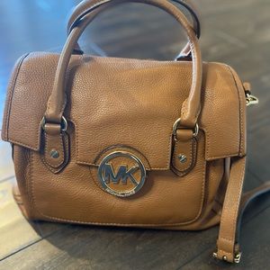 Michael Kors brown, top handle leather bag with optional adjustable strap